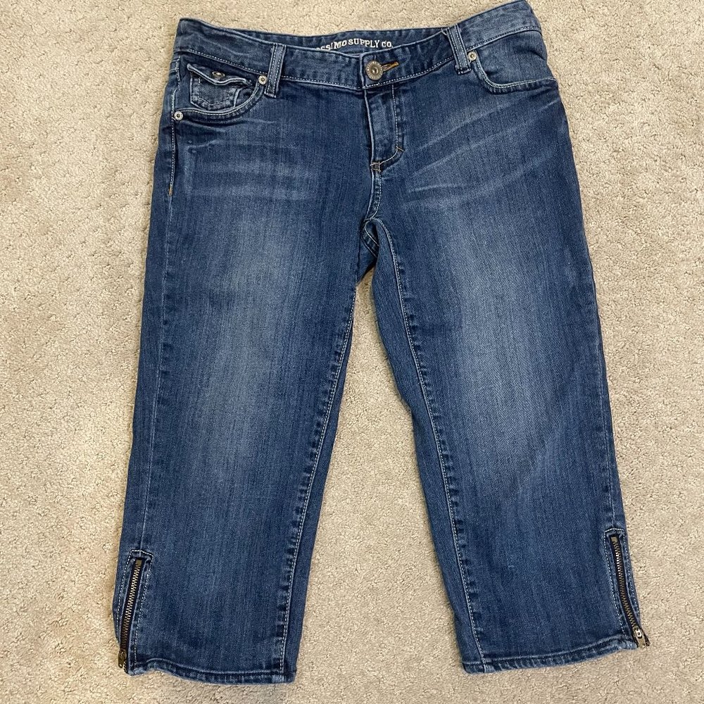 Mossimo Supply Co. Girls Zipper Calf Capri Jeans sz 7 EUC
